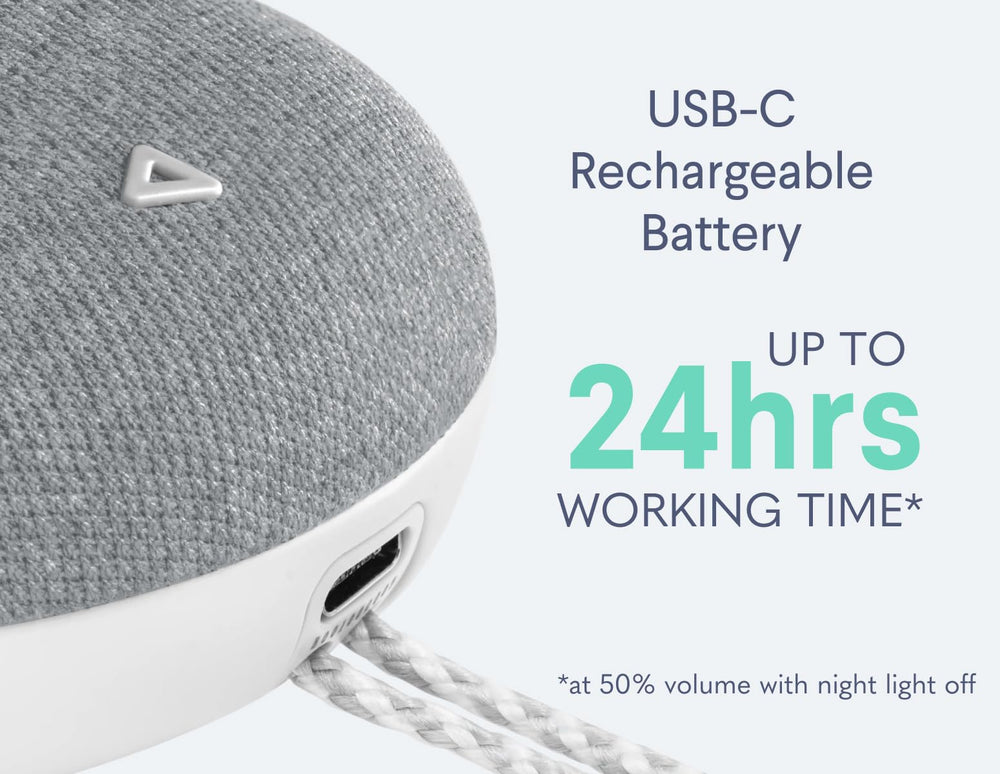 SNOOZ Go 2 en mesita de noche con luz suave, crea ambiente nocturno relajante