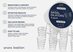 Snore Bastion set de cuatro dilatadores en funda para almacenamiento higiénico