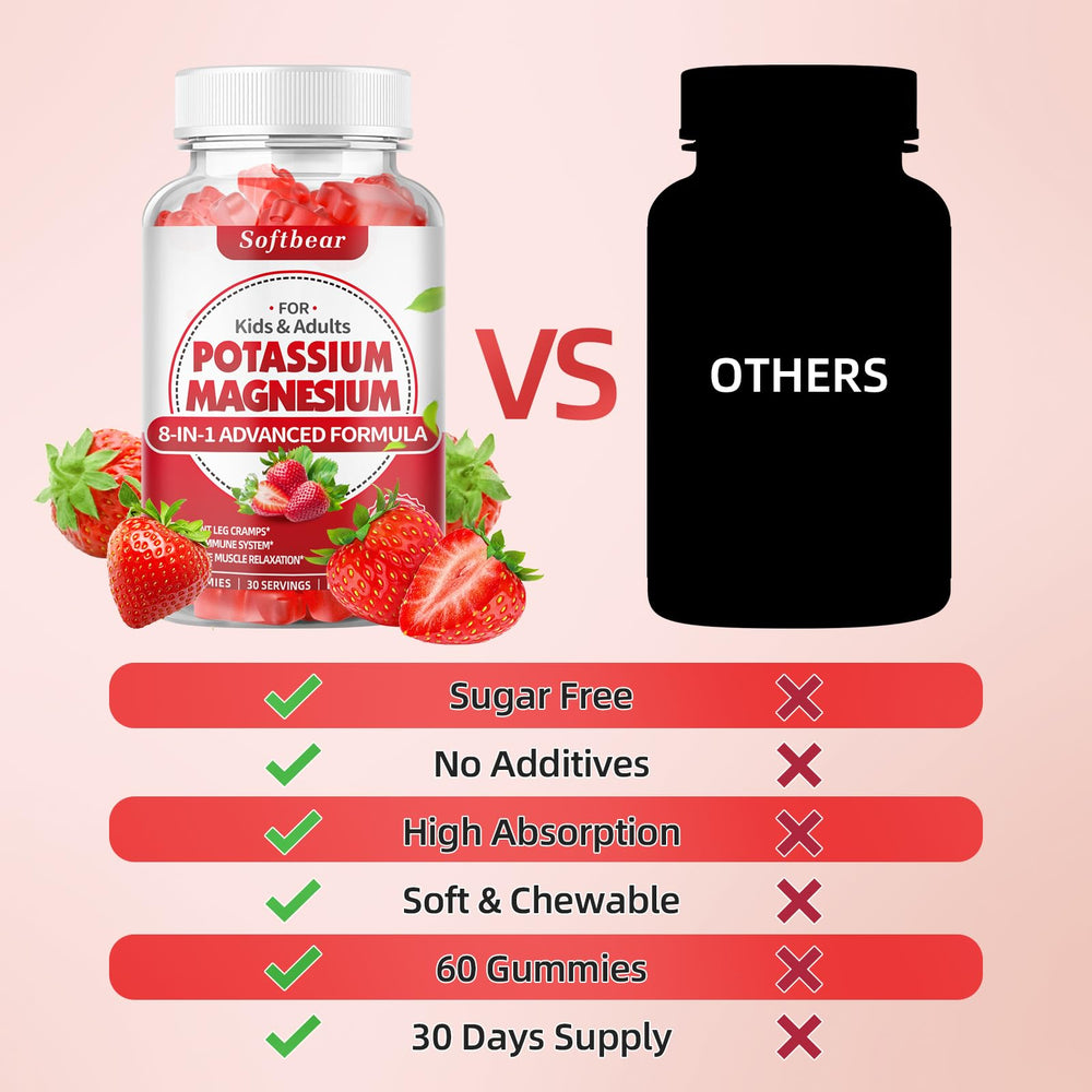 Softbear Gomitas Potasio valor nutricional destacado, soporte de energía y función muscular