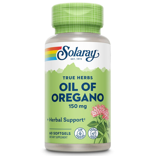 Solaray Aceite de Orégano Softgel, frasco con cápsulas veganas para bienestar general