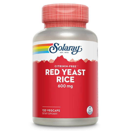 SOLARAY Arroz de Levadura Roja 600 mg, botella, apoyo circulatorio saludable