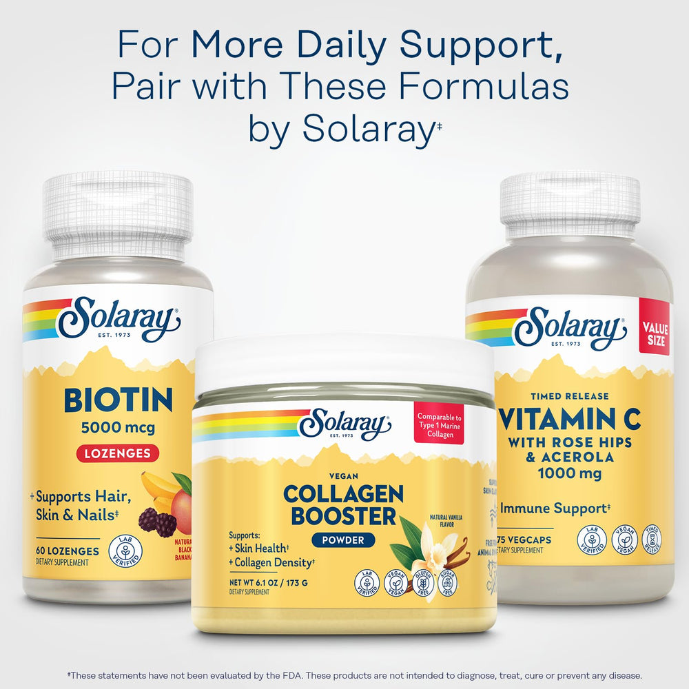 Envase reciclado Solaray Biotina 5000mcg y compromiso ambiental