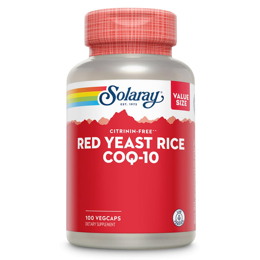 SOLARAY botella de arroz de levadura roja con CoQ10 para apoyo cardiovascular