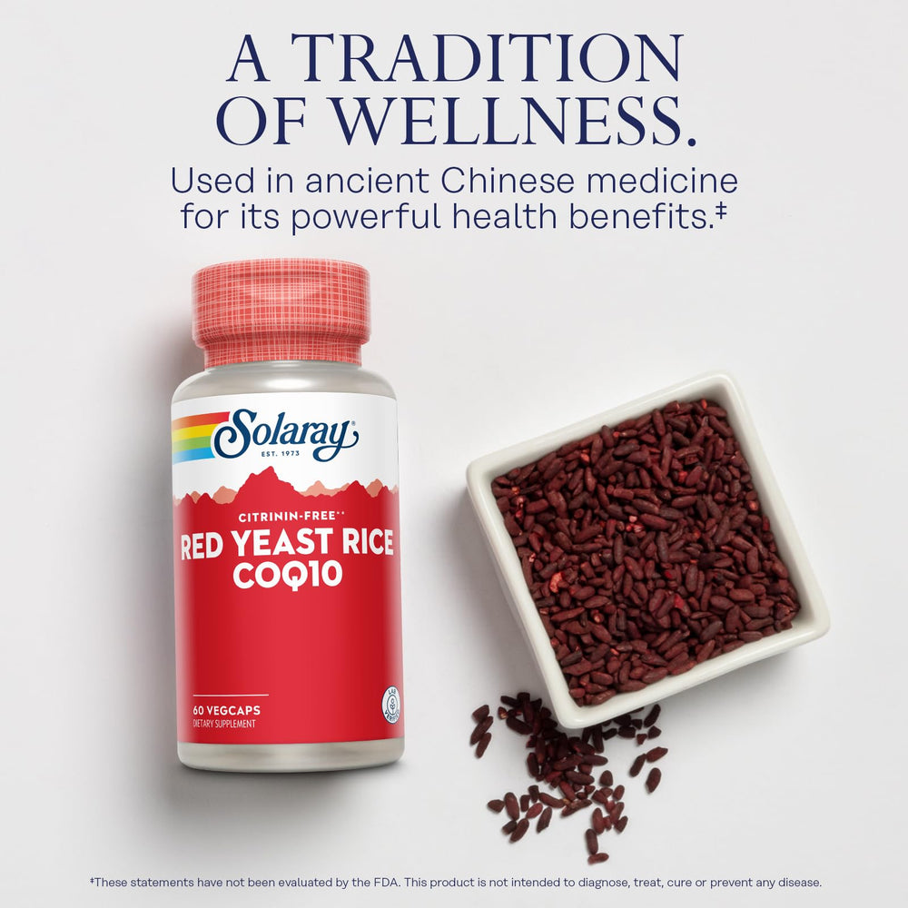 SOLARAY Coenzima Q10 en frasco, posible apoyo a la función cardiovascular.