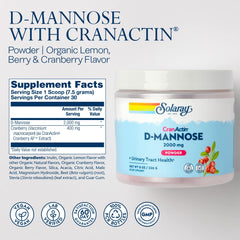 SOLARAY D-Mannose con CranActin, cuchara medidora para dosis diaria