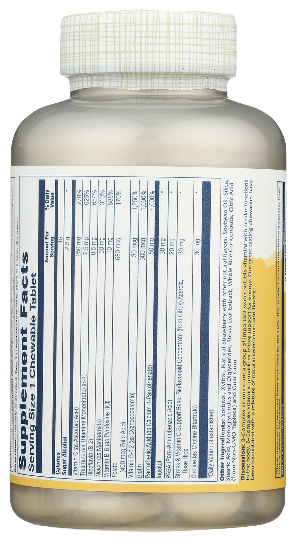 SOLARAY detalle de etiqueta con ingredientes y pureza verificada