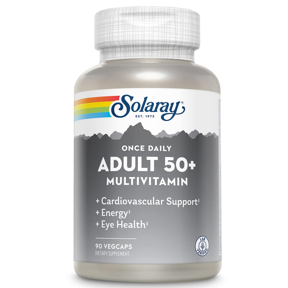 SOLARAY frente del envase mostrando 90 VegCaps y beneficios visibles