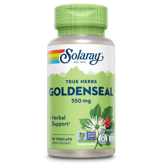 SOLARAY Goldenseal raíz 550 mg cápsula: apoyo herbal diario.
