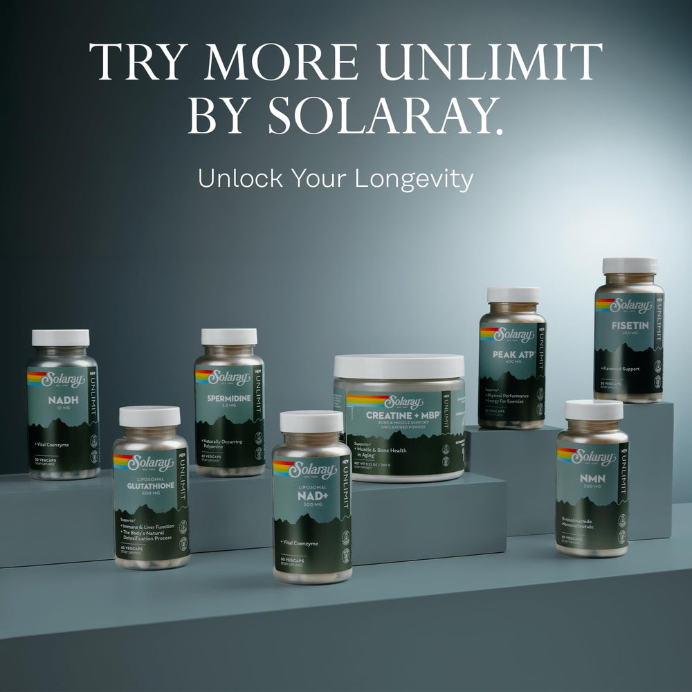 SOLARAY suplemento en mesa con alimentos saludables para integración