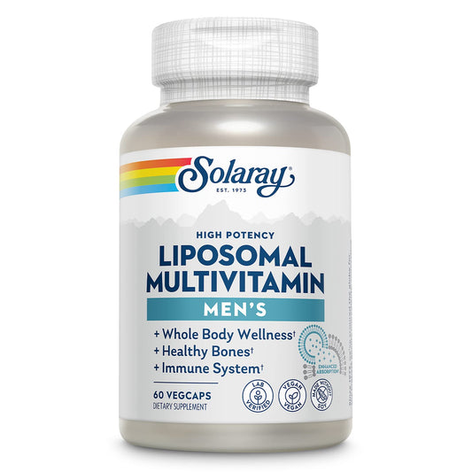 SOLARAY Liposomal Multivitamin para Hombres, bote, absorción superior para uso diario.