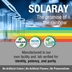 SOLARAY frasco abierto con cápsulas accesibles para uso cotidiano
