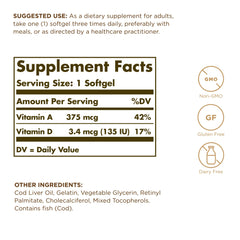 Solgar Aceite de Hígado de Bacalao - botella: libre de gluten y OGM
