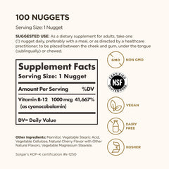 Solgar nugget en primer plano resaltando forma y tamaño práctico