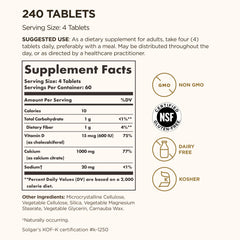 Solgar Calcium Citrate con D3: detalle de tabletas para mayor absorción