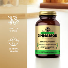 Solgar Canela dosis diaria, una cápsula por toma.