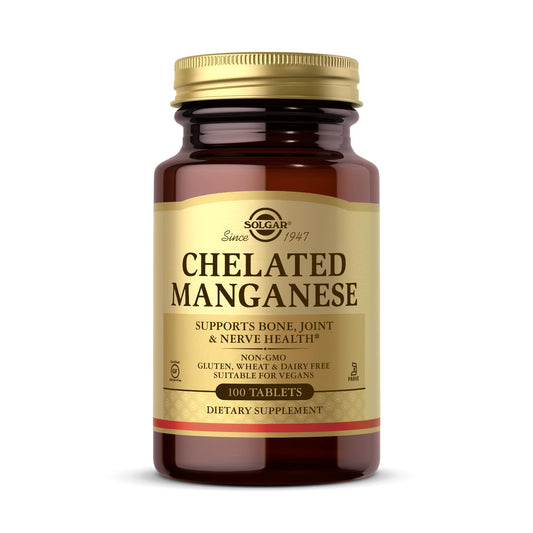 Solgar Chelated Manganese bottle for daily mineral support
