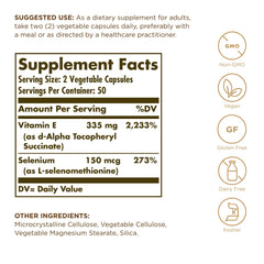 Solgar empaque cápsulas vegetales, práctico para la toma diaria