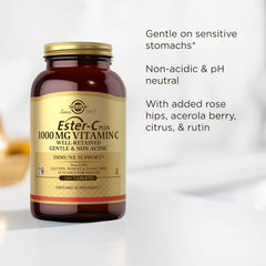 Solgar Ester-C etiqueta con información nutricional clara para revisar ingredientes