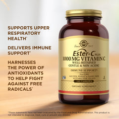 Solgar Ester-C Plus 1000 mg toma diaria para cuidado general sin irritación estomacal.