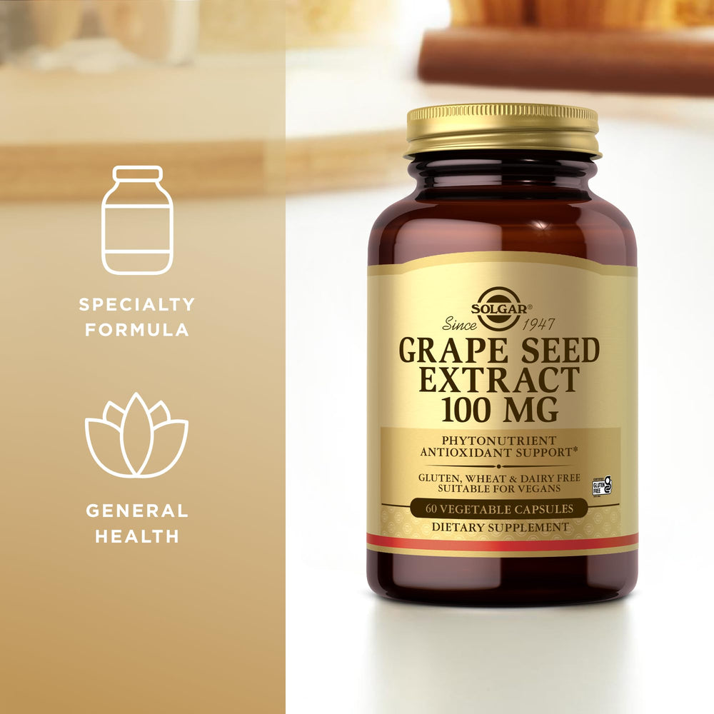 Solgar etiqueta frontal, muestra marca y uso recomendado.