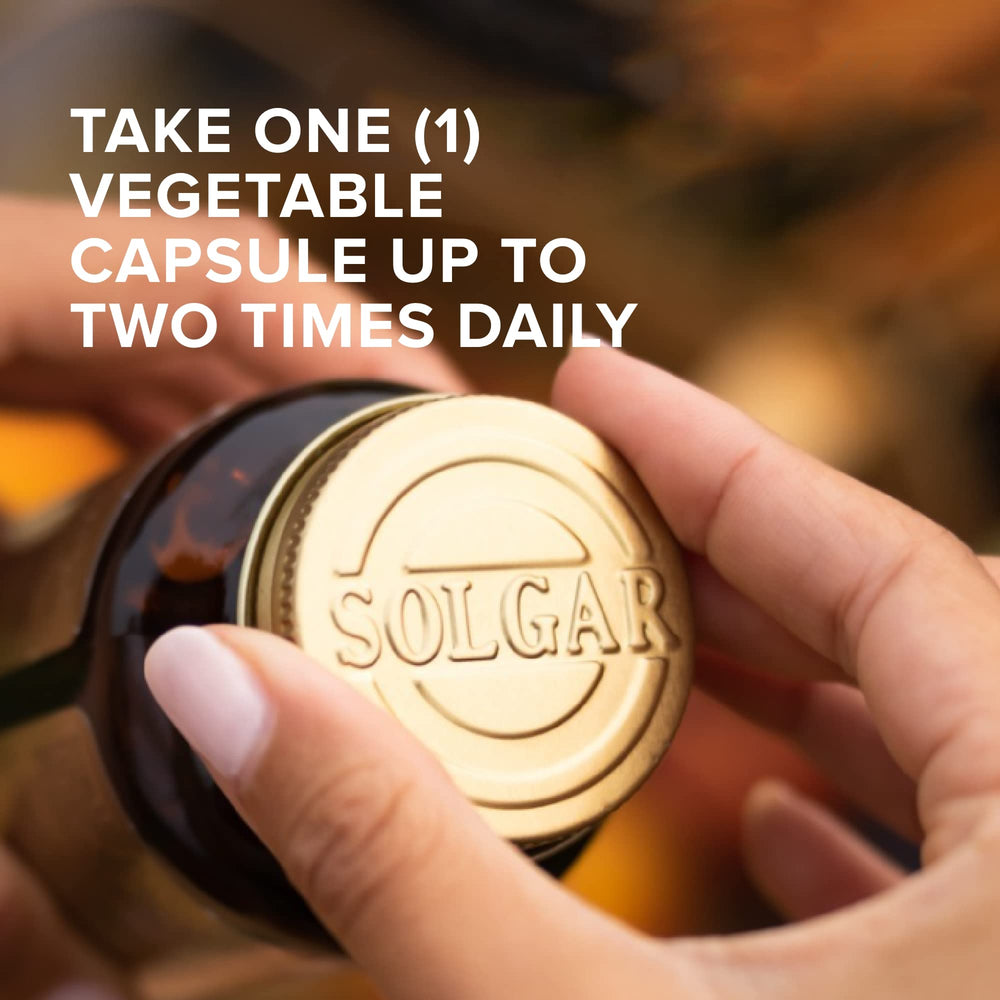 Solgar Lisina 500 mg, cápsulas, uso diario para soporte de tejidos.