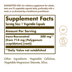 Solgar resveratrol cápsula vegetal abierta mostrando contenido y pureza