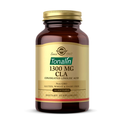 Solgar Tonalin CLA 1300 mg, botella frontal, complemento para una dieta equilibrada