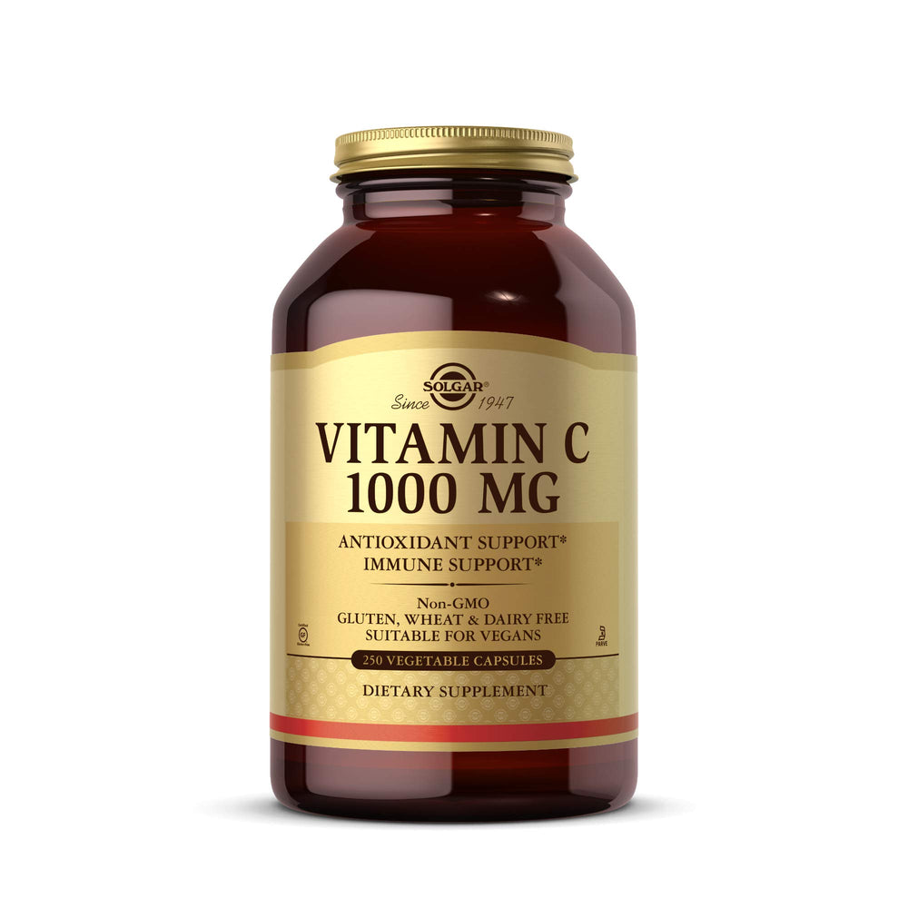 Solgar Vitamin C 1000 mg, bote de cápsulas vegetales para apoyo inmune diario