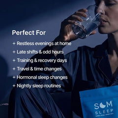 Vaso con Som Sleep preparado mostrando apariencia y conveniencia