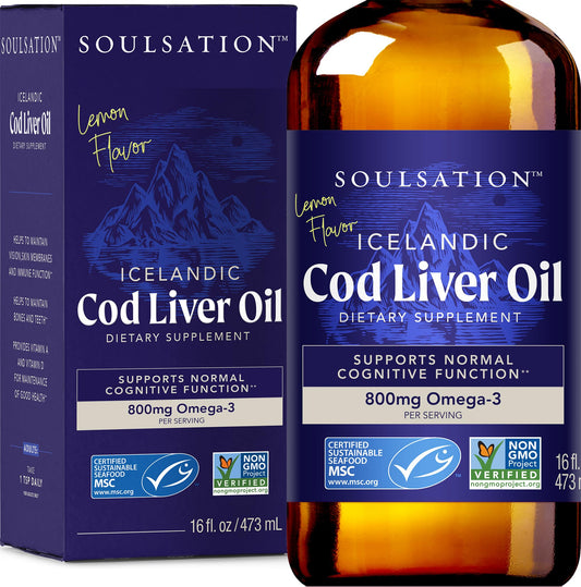 SOULSATION envase frontal 16oz mostrando etiqueta y limón beneficios claros