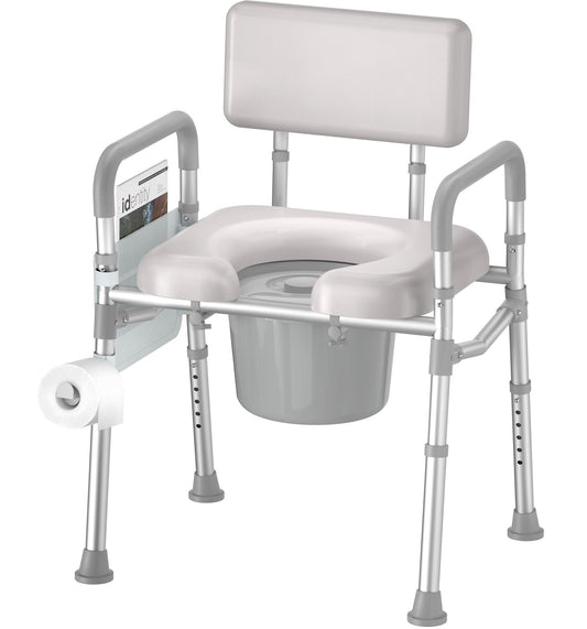 soundfuse vista frontal de la silla inodoro mostrando comodidad y accesibilidad