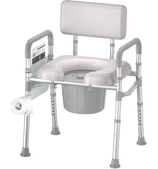 soundfuse vista frontal de la silla inodoro mostrando comodidad y accesibilidad