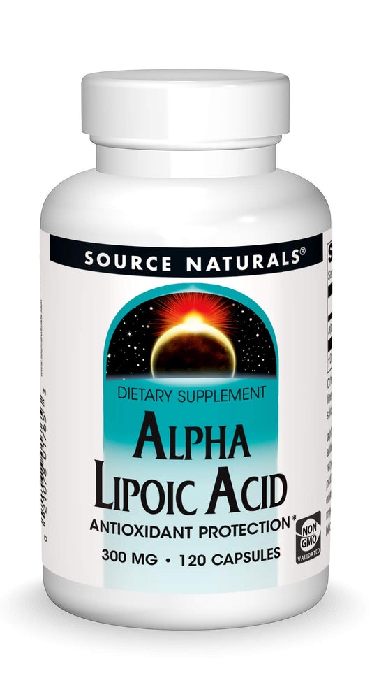Source Naturals ácido alfa lipoico 300 mg botella: soporte antioxidante diario.