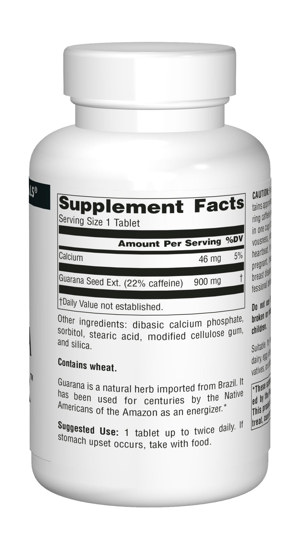 Source Naturals etiqueta con información de ingredientes y manufactura segura