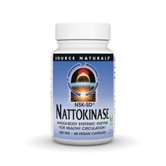 Source Naturals envase frontal mostrando Nattokinase y beneficio circulatorio