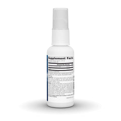 Gota del líquido naranja del spray Source Naturals destacando su textura y absorción rápida