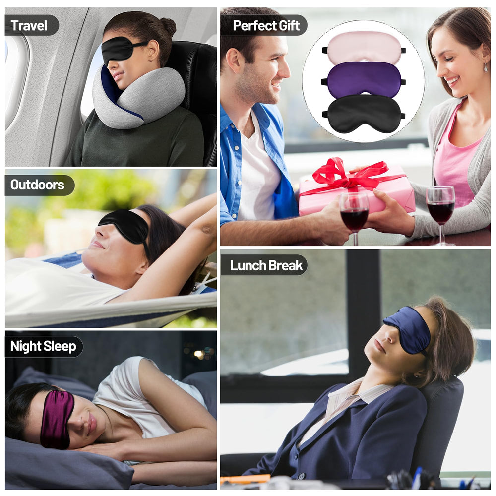 Spacepower máscara dormir seda ajuste elástico para un ajuste seguro