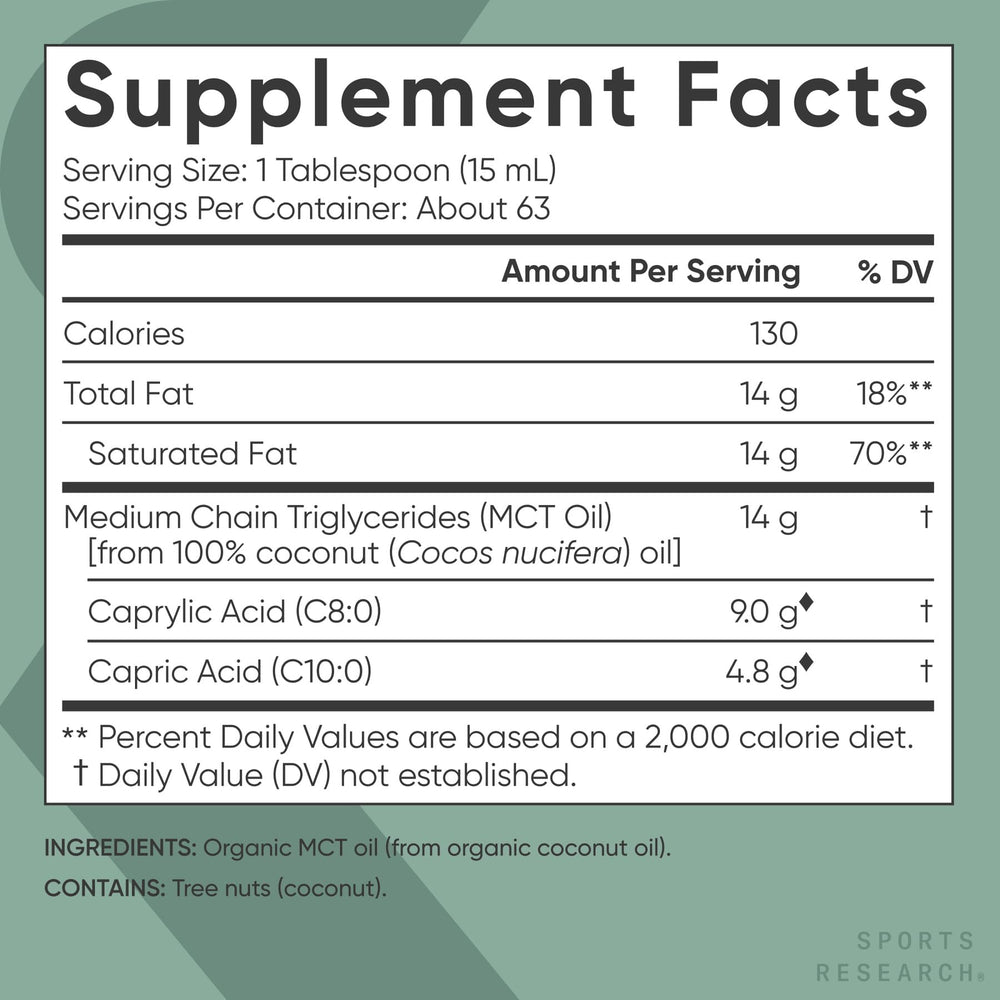 Sports Research aceite MCT vertido en café para energía rápida