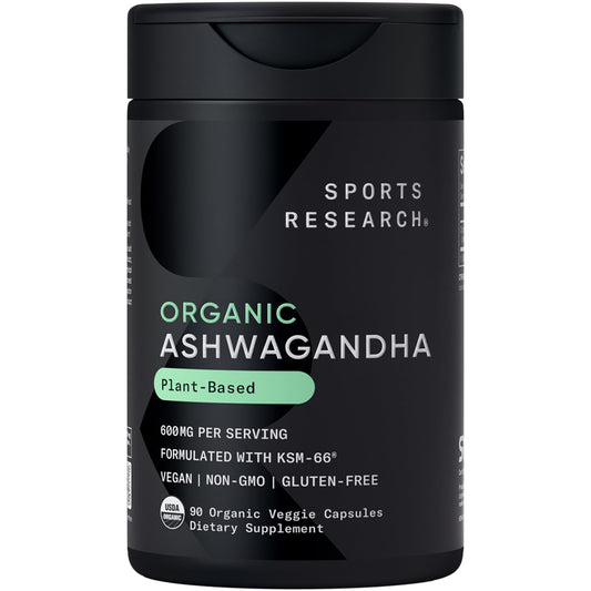 Sports Research botella frontal mostrando el envase y beneficios