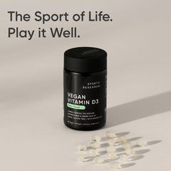 Sports Research etiqueta con sellos Vegan Certified y Non-GMO Project Verified