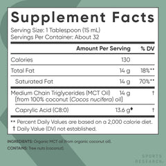 Sports Research primer plano de etiqueta con ingredientes orgánicos