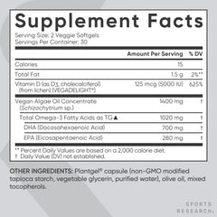 Sports Research etiqueta con dosis y beneficios, clara lectura de ingredientes