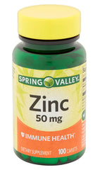Earth&ME Spring Valley Zinc frasco abierto con tabletas visibles y organizadas