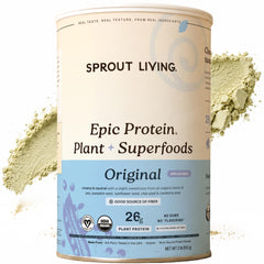 Sprout Living frente del envase mostrando fórmula sin sabor y confianza