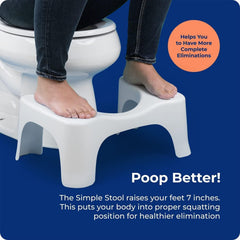 Squatty Potty pies apoyados mostrando postura más natural