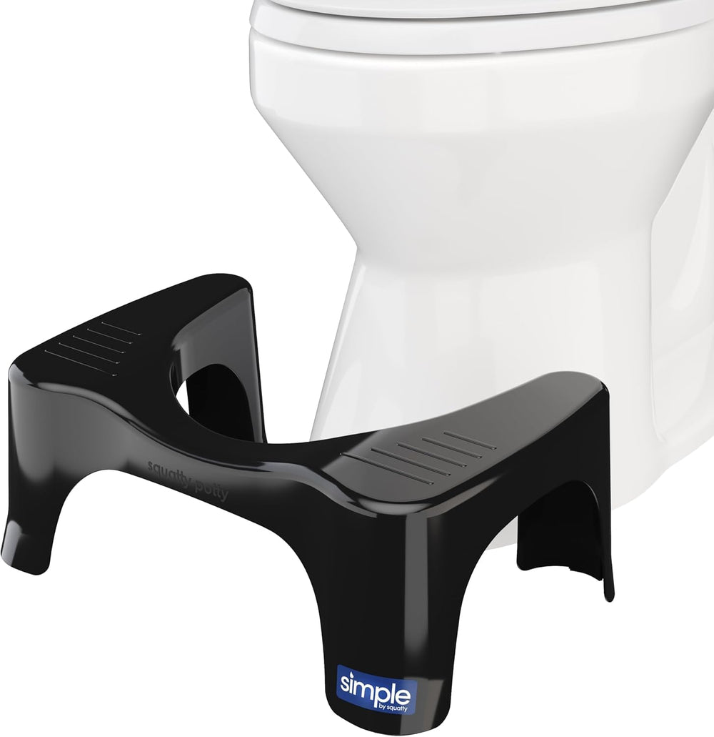 Squatty Potty vista frontal muestra diseño moderno y ahorro de espacio