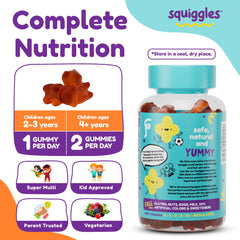 Squiggles etiqueta con información nutricional y lista de ingredientes