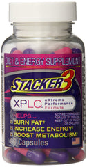 STACKER 2 envase frontal mostrando 80 cápsulas y beneficios energéticos