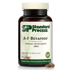 Botella de Standard Process A-F Betafood para apoyo al flujo biliar.