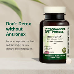 Standard Process Antronex envase abierto con tabletas accesibles para uso fácil